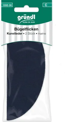 Produktbild von Gründl Bügelflicken Kunstleder 2 Stück marine
