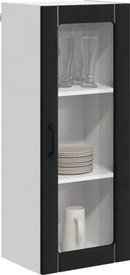 Produktbild von vidaXL Wandglas-Schrank LUCCA Schwarz 40 x 31 x 100 cm Holzwerkstoff