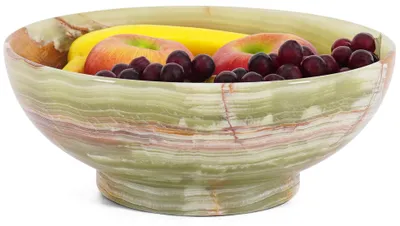 Productafbeelding van Handgemaakte Marmeren Fruitschaal 25 cm voor Elegante Tafeldecoratie