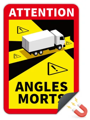 Produktbild von Angles Morts Magnetfolie 25x17 cm – Frankreich Toter Winkel Aufkleber für LKW, Bus & Wohnmobil RV004-01 LKW 3 Stück
