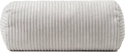 Produktbild von GÖZZE Anafi Kissenrolle weiche Kissenrolle in Cord-Optik mit Synthetikfüllung und Paspel Silber 40 x 20 cm