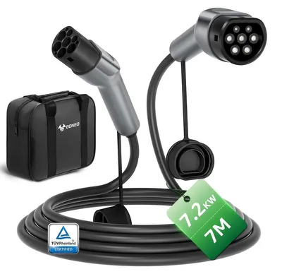 Imagen del producto de Cable de carga para coche eléctrico - 7 metros - Carga rápida de 7,2 kW - Tipo 2 CCS2