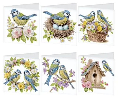 Diamond Painting Wenskaarten Set 6 Stück mit Umschlägen