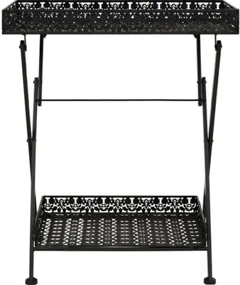 Immagine prodotto di Tavolo da Tè Pieghevole Vintage Metallo 58x35x72 cm Nero