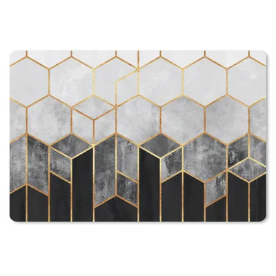 Produktbild von MuchoWow® Mauspad Mousepad Gold - Sechseck - Chic - Muster - Luxus 27x18 cm - Mousepads - Maus Mat - Pad - Mausunterlage - Büroartikel - Desk Matten