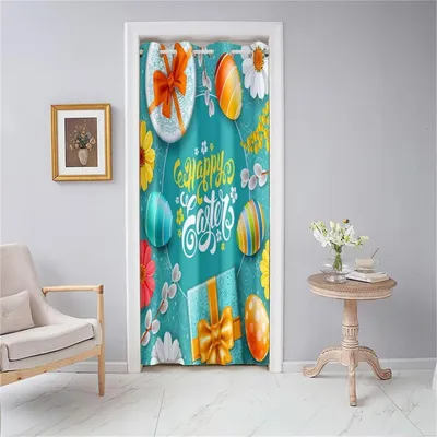 Immagine prodotto di Tenda per porta, oscurante, termica, con passanti, 168x229 cm, blu