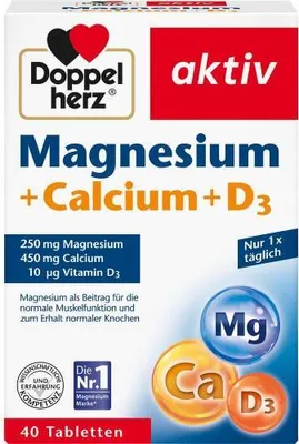 Produktbild von Doppelherz | Aktiv Magnesium + Calcium| 40 Tabletten