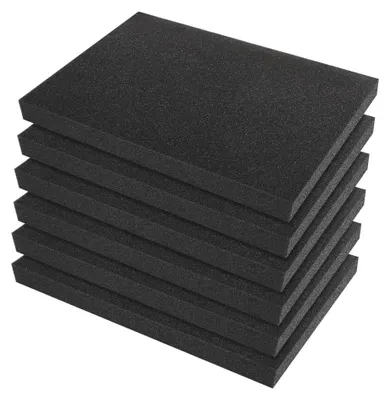 Schaumstoff-Schnitteinlagen 6 Stück, 40x30x4 cm, schwarz
