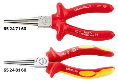 Produktbild von Stahlwille 6524 VDE-Rundzangen, lang 160 mm, Kunststoffhülle 65248160