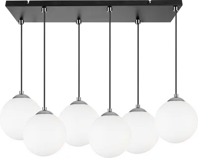 Produktbild von Light-Home Florence Lampenschirm Hängelampe Hängeleuchte - Deckenlampe Industrial für Wohnzimmer Schlafzimmer und Esszimmer - Pendelleuchte Glas mit Metall - 6-Flammig - Chrom