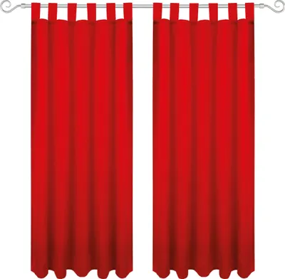 Zdjęcie produktu dla Zasłona z pętelkami 140x145 cm (szerokość x długość) w kolorze czerwonym, nieprzezroczysta zasłona, zasłona z pętelkami w wielu wariantach