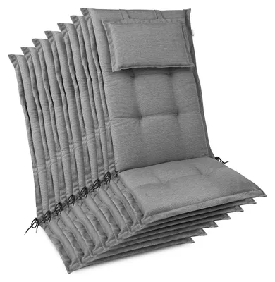 Produktbild von Beautissu 7x Premium Hochlehnerauflage 120x50x7cm, Hellgrau