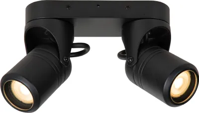 Produktbild von Gartenstrahler Aluminium GU10 IP44 verstellbar Schwarz 2-flammig länglich Modern Außenstrahler
