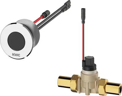 Zdjęcie produktu dla Bateria natryskowa KWC AR, F5, elektryczna, Hw.-Mont., bez mieszacza, na baterię / zasilacz sieciowy