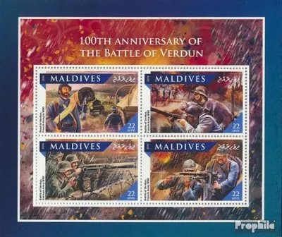 Produktbild von Briefmarken Malediven 2016 Mi 6701-6704 Kleinbogen (kompl. Ausg.) postfrisch Schlacht von Verdun