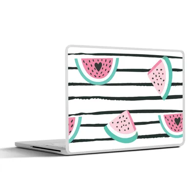 Produktbild von MuchoWow® Laptop Aufkleber Sticker Cover Wassermelone - Sommer - Schwarz 40x30 cm - Laptop Dekoration - Selbstklebend