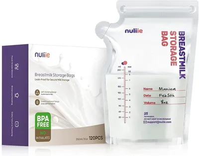 Productafbeelding van Stuks moedermelkzakjes - 250 ml BPA - Vrij - Met schenktuit