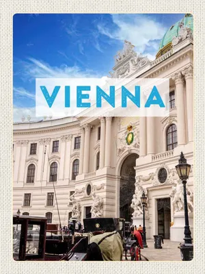 Produktbild von vianmo Holzschild 40x30 cm Wien Österreich Architektur Reise Bildmotiv Reisemotiv Europa