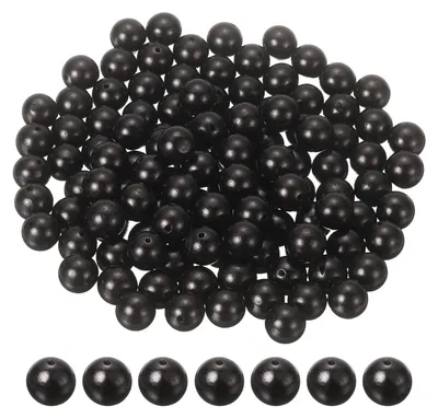 200 Holzkugeln 12 mm schwarz für DIY-Schmuck