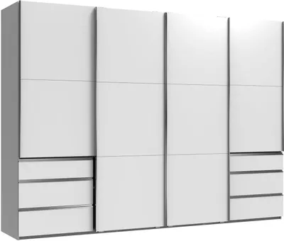 Immagine prodotto di Armadio con ante scorrevoli Level 300x65x216cm bianco Cassetti a 4 ante