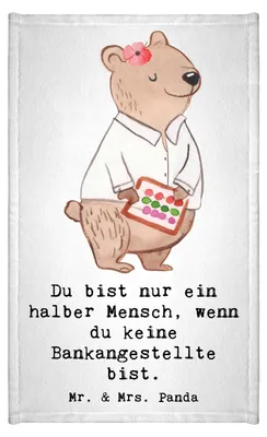 Produktbild von Mr. & Mrs. Panda Handtuch Bankangestellte Herz - Weiß - Geschenk, Beruf, Klein, Gästehandtuch Bunt, gäste wc, Gäste-WC, Kleines, Spruch, Witzig, Lustig