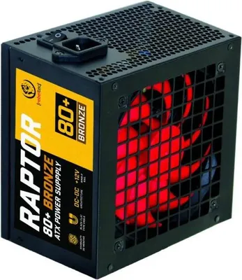 Produktbild von Rebeltec RAPTOR 600W ATX-Netzteil, BRONZE 80+, Single Rail, DC-DC