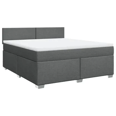 Produktbild von Boxspringbett mit Matratze Dunkelgrau 180x200 cm Stoff