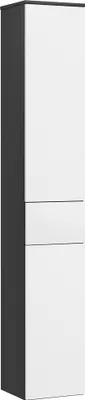 Produktbild von kleankin Badsäule mit 2 Schränken und Schublade, Badhochschrank, platzsparender Badschrank mit 2 Türen, verstellbaren Holzregalen, 30x28x180 cm, Schwarz