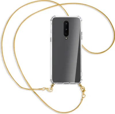 Produktbild von Handykette Backcover-Schutzhülle mit Band (Metall goldfarben) für OnePlus 8 - goldfarbene Kette Snake