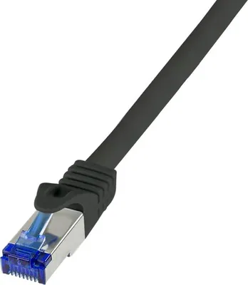 Produktbild von LogiLink C6A093S, 10 m, Cat6a, S/FTP (S-STP), RJ-45, RJ-45, Schwarz