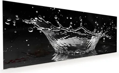 Produktbild von Küchenrückwand Spritzschutz Glas mit Motiv Wasserspritzer 40 x 40 cm