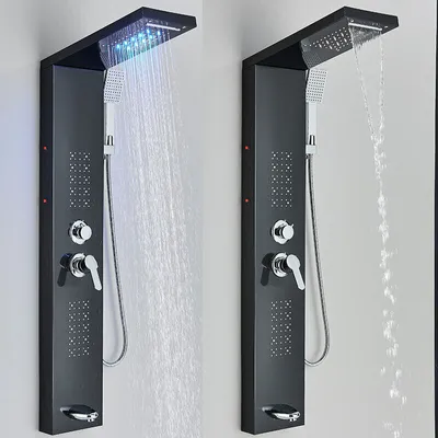 Obrázok produktu pre LED sprchový panel Sprchová súprava z nehrdzavejúcej ocele Dažďová sprcha Sprchová montáž Masážny sprchový stĺp
