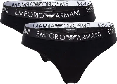 Produktbild von EMPORIO ARMANI Damen Slips Brazilian Briefs (2er Pack) S Schwarz/Schwarz
