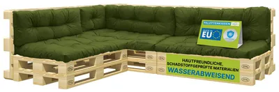 Produktbild von Pillows24 - Palettenkissen wasser- und UV-beständig - 8ER SET | Polster für Europaletten 120x80 - Palettenmöbel - Outdoor/Indoor, Grün