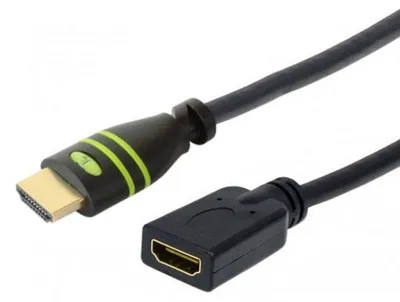 Immagine prodotto di Techly HDMI 4K 60Hz High Speed Anschlusskabel mit Ethernet M/F, schwarz, 7,5 m