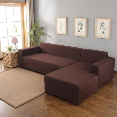 Produktbild von Eck-Sofabezug L-Form 3+2 Sitzer Polyester Braun