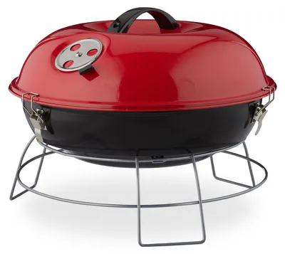 Produktbild von Kugelgrill Holzkohlegrill Barbecue - Tragbar - Ø 36 cm - Mit Deckel - Rot