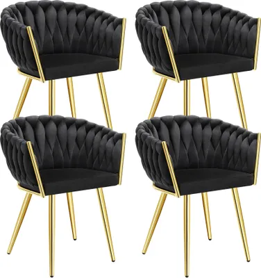 Produktbild von Set Esszimmerstuhl Astano gepolstert, mit Samtbezug, Knotendesign 60,5 x 55 x 75 cm