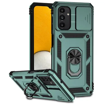 Obrázek produktu pro Pouzdro pro Samsung Galaxy A13 5G dvouvrstvé pouzdro s posuvným krytem kamery a prstencovým stojánkem zelené