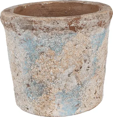 Produktbild von Blumenvase von Clayre & Eef, beige-grün, Ø 14 x 12 cm, Landhausstil