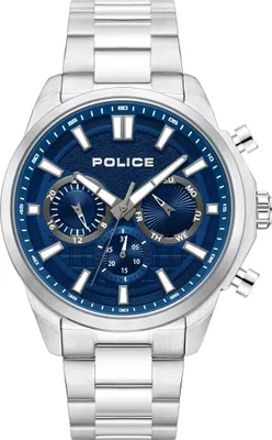 Produktbild von POLICE Herrenuhr Quarzuhr silber / blau onesize Herren 44 PEWJK0021001, PEWJK0021002, PEWJK0021003, PEWJK0021004, PEWJK0021005