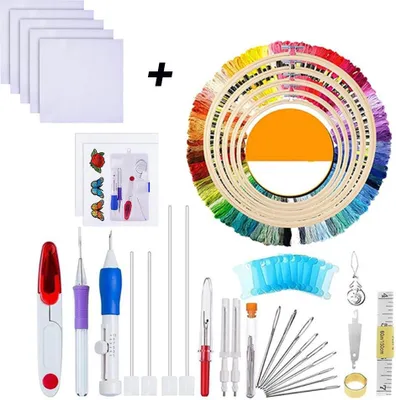 Produktbild von Magischer Stickstift, Stanznadel, Stickmuster, Stanznadel-Set, Bastelwerkzeug-Set für Stickeinfädler, Strick- und Nähwerkzeug (B