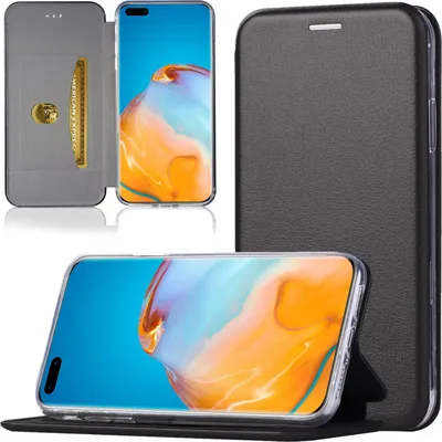 Produktbild von Handy Schutz Hülle für Huawei P40 Handytasche mit Magnetdeckel Kartenfach und Standfunktion Klapphülle Schwarz