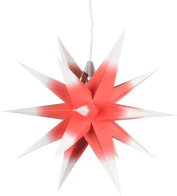 Produktbild von Meisterhome ® Led Weihnachtsstern, Adventsstern, Stern, Weihnachtsdeko für Außen, Kunststoff 55cm Mit LED Lampe 3.6W, Farbe:Rot/Weiß