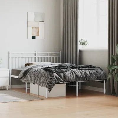 Produktbild von Cloris Designermöbel Bettgestell mit Kopfteil Metall Weiß 140x200 cm 2024 Neu