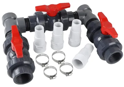 Zdjęcie produktu dla Zestaw obejściowy do pompy ciepła basenu - PVC - 32 mm i 38 mm - Przepływ wody