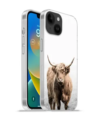 Produktbild von MuchoWow® Handyhülle Schutzhülle Hülle für Apple iPhone 14 - Softcase Schottischer Highlander - Vlies - Kuh Silikon Softcase Handy Hülle - Mobiltelefonhülle