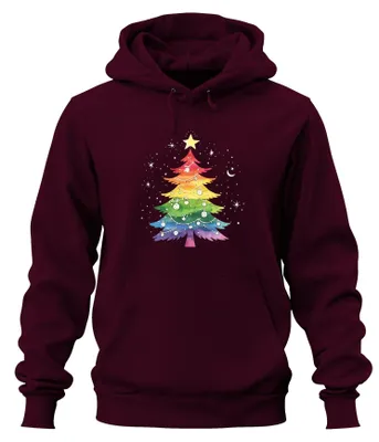 Produktbild von LGBTQ Gay Weihnachtsbaum - Weihnachten Weihnachtsgeschenk Hoodie Kapuzenpullover, Burgundy, M