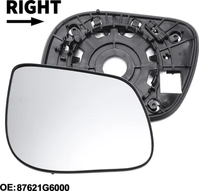 Image de Miroir De Rétroviseur Droit C?té Conducteur Non Chauffant En Verre De Remplacement Avec Plaque De Support N°87621G6000 Pour Kia Picanto 2011-2024
