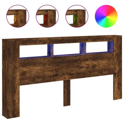 Produktbild von LED-Kopfteil Räuchereiche 200x18,5x103,5 cm Holzwerkstoff